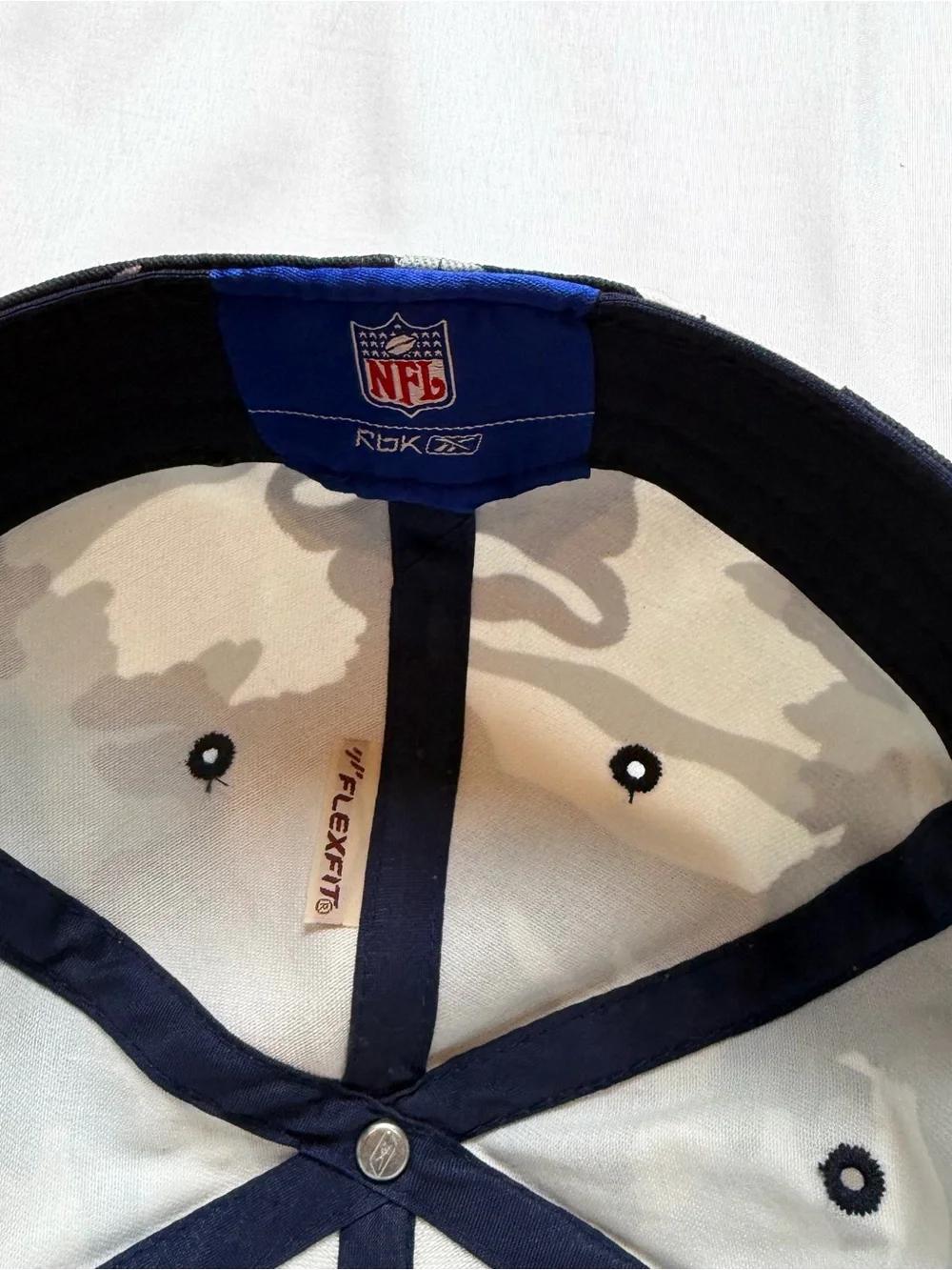NFL Cowboys x Reebok Camo Interior Baseball Cap - Blue, Greg & Cream